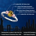 thumbnail image 2 of Gem Stone King 10K Two Tone Gold Mango Mystic Topaz and Pink Lab Grown Diamond Engagement Ring for Women | 1.56 Cttw | Oval 7X5MM | Gemstone November Birthstone | Size 6, 2 of 6