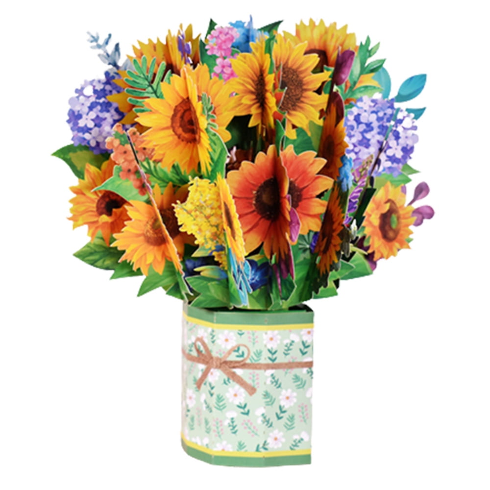 Paper Flowet Pop Up Cards Forever Flower Bouquet 3D Pop Up Greeting ...