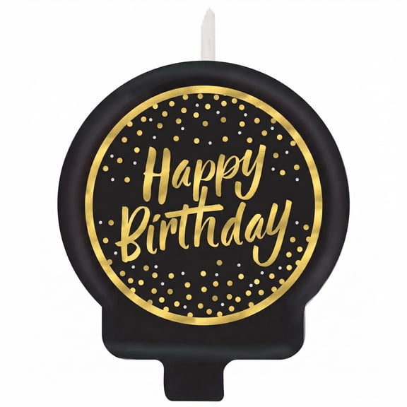 Amscan Confetti Wishes Happy Birthday Molded Candles, 2 Count