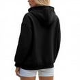 thumbnail image 4 of Fartey Women's Zip Up Hoodies Oversized Long Sleeve Hooded Jackets Loose Lightweight Fall Winter Pullover Sweatshirts with Pockets Black M, 4 of 8
