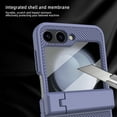 thumbnail image 3 of ELEHOLD for Samsung Galaxy Z Flip 6 Case,Ultra-Thin Non-slip Invisible Kickstand Built-in Front Screen Protector Hinge Protection Hard PC Shockproof Case for Samsung Galaxy Z Flip 6,Black, 3 of 9