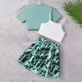 thumbnail image 4 of MEZZALL Girls Summer Outfits 3 Piece Set Cute Letter Print Sleeveless Tops With Shorts And Skirt Casual Toddler Clothes For Daily Wear Versatile Clothing, 4 of 8