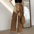 thumbnail image 7 of Limited Time Deal kttectoa Women's Pants Womens Wide Leg Pants with Pockets Lightweight High Waisted Adjustable Tie Knot Loose Trousers Summer Work Lounge Pants Womens Pants, 7 of 7