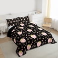 thumbnail image 3 of Homewish Cute Yummy Strawberry Bedding Comforter Set, Kawaii Cartoon Fruit Twin Comforter Sets, Flower Plant Botanical Reversible Bedding Set, Luxury Bedroom Decor, 2 Pieces, 3 of 8