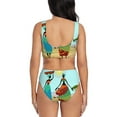 thumbnail image 3 of Kdxio African Women Print Women's 2 Piece High Waisted Wrap Spaghetti Strap Summer Swimsuit Bikini Set-X-Large, 3 of 7