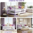 thumbnail image 4 of Modern Metal Daybed with Trundle - Space-Saving Sofa Bed Frame with Steel Slat Support, Purple, 4 of 5