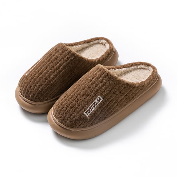 Taqqpue Women's Slip on Fuzzy House Slippers Memory Foam Slippers Solid Color Scuff Outdoor Indoor Warm Plush Bedroom Shoes