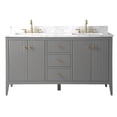 thumbnail image 5 of Vanity Art 60" Bathroom Vanity with Sink, Freestanding Storage Cabinet with Engineered Marble Top, Flip Down Tray, Drawer, and Shelve, 5 of 6