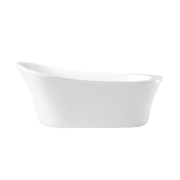 Ove Decors Rachel 70 in White Acrylic Freestanding Slipper Bathtub with choice of Hardware