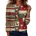 thumbnail image 2 of Yourumao Womens Christmas Shirts Long Sleeve Graphic Tees for Christmas Party Crewneck Loose Casual Plus Size Tops for Winter, 2 of 8