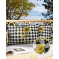 thumbnail image 3 of Farm Blooming Sunflowers Classic Buffalo Plaid Outdoor Pillow Covers Set of 2,Decorative Waterproof Throw Pillow Case,White Black Cotton Linen Soft Cozy Cushion Pillowcases, 3 of 7