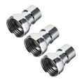 thumbnail image 1 of Unique Bargains Brass Faucet Tap Quick Connector G1/2 Female Thread Hose Pipe Socket Adapter Fitting for Dishwasher Washing Machine 3pc, 1 of 5