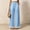 Blue, variant on Women Straight Leg Pants with Lace Hem Trim, Elastic Drawstring Waist Casual Long Trousers with Pockets, Solid Loose Daily Pants for Vacation Blue XL(XL)