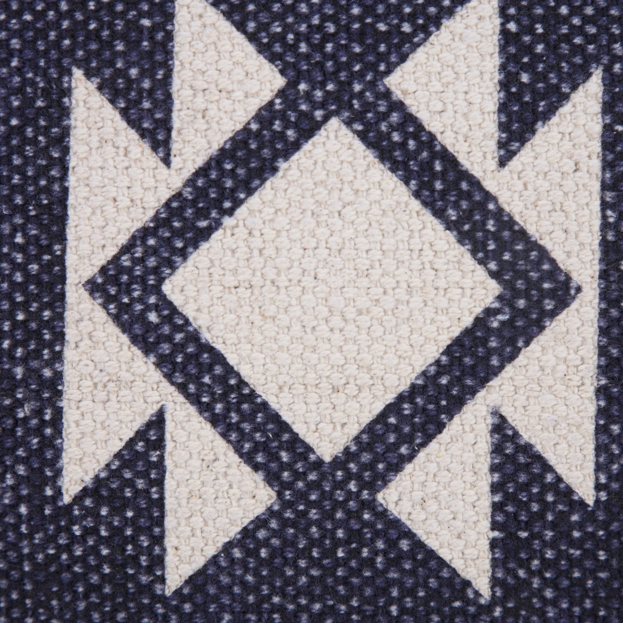 Laddha Home Designs Handwoven Southwestern Tribal Cotton Throw Pillow Cover - 20" - Blue and White