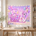 thumbnail image 5 of Cute Unicorn with Flower Crown in Dreamy Sky, Dreamy Fantasy for Pastel Lovers, Unicorn Wall Art, Birthday Gift Tapestry Wall Hanging for Bedroom and Living Room, 5 of 7