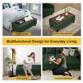 thumbnail image 4 of Pingliang Home Sectional Sofa with 2 Storage Ottomans,L Shaped 4 Seat Sofa Couch with Coffee Table Ottoman,Modern Linen Sofa for Living Room,Apartment,Office,Studio,Green, 4 of 13