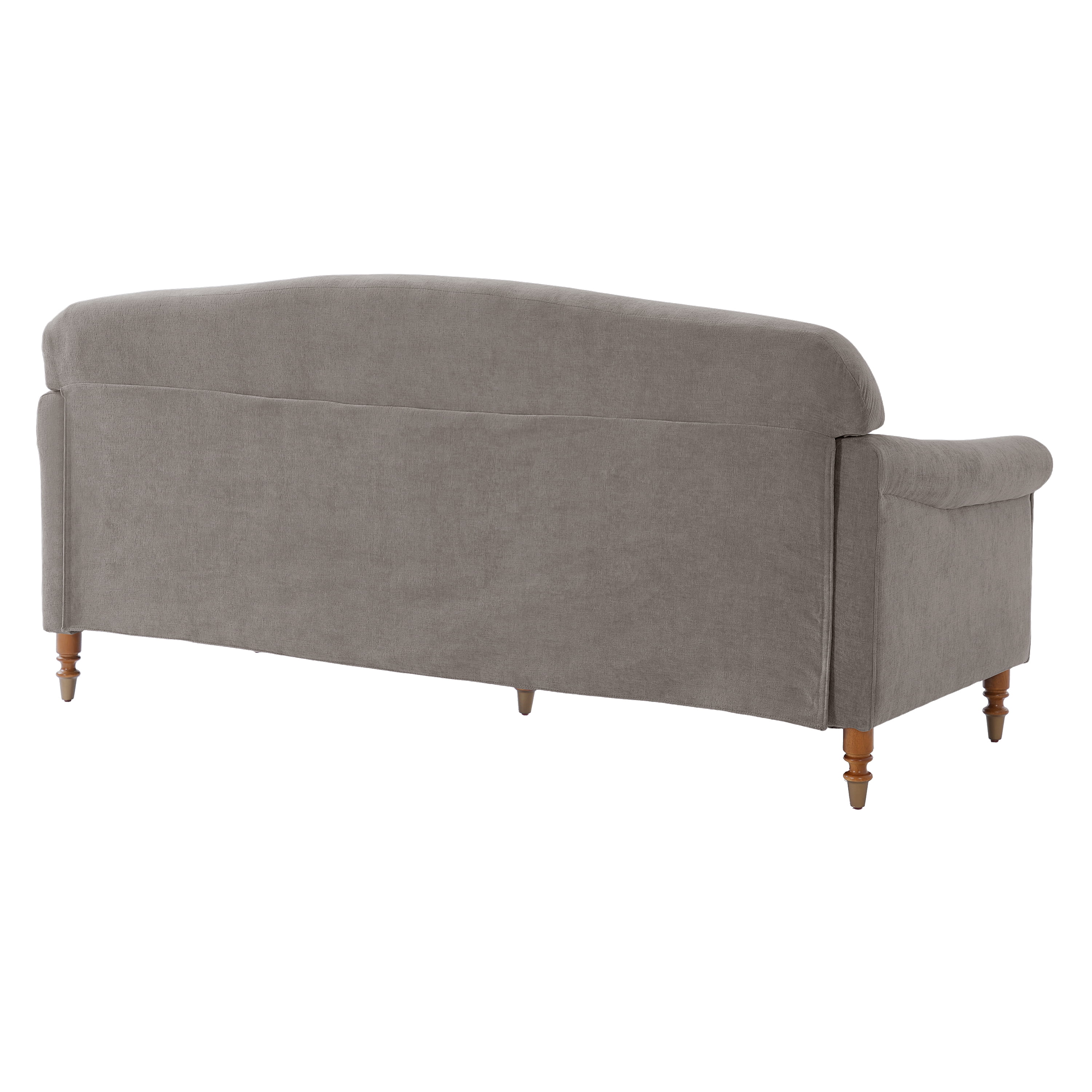 Elegant 77.5-Inch Loveseat Sofa with Rolled Arms and Chenille Upholstery, 2-Seater Couch for Living Room and Reading Corner, Brown