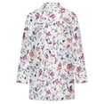 thumbnail image 5 of Women's Plus Size White Floral Cardigan, Long Sleeve Open Front Tunic with Pockets, 5 of 8