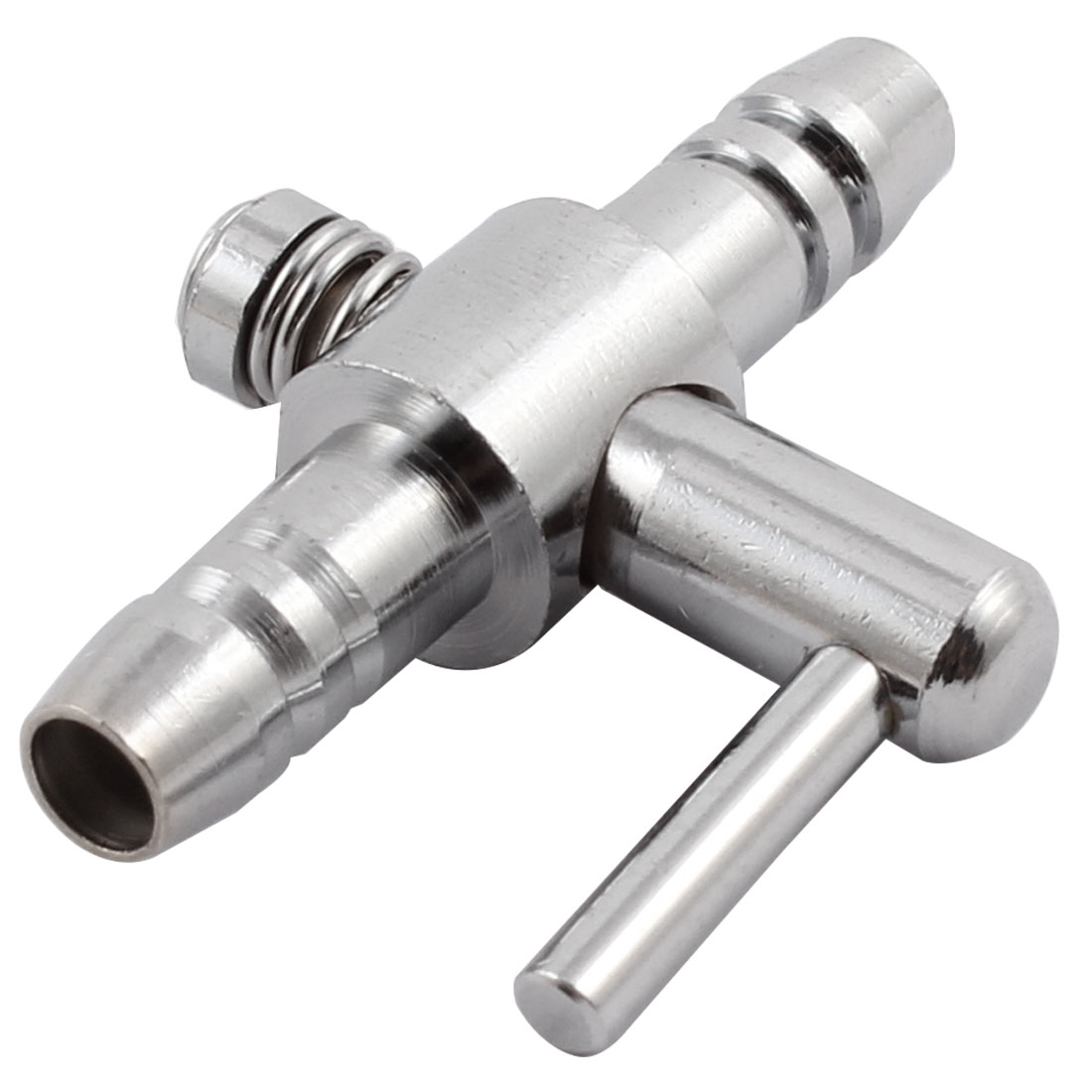 One Way Aquarium Water Flow Pump Air Control Valve Silver Tone 0.4cm