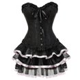 thumbnail image 2 of Vestidos de corsé sexys para mujer, disfraz de talla grande, corsé burlesco por encima del busto y minifalda, conjunto de corsé con tutú, 2 of 5