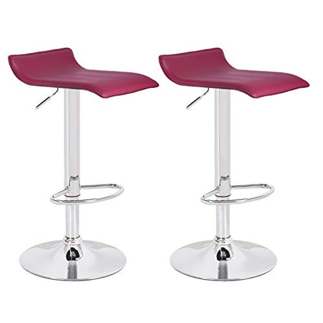 Bronte Living Tabouret de Bar en Similicuir Pivotant à 360° Dossier Haut Base Réglable en Hauteur avec Protection de Sol en Plastique - Série Miranda - Ensemble de 2