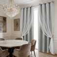 thumbnail image 3 of ddioayh Curtains Double Layer Blackout Thermal Insulated with Star Lace Design 84x52in for Bedroom and Living Room Adjustable Light Control, 3 of 6