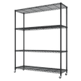 thumbnail image 2 of Ktaxon 4 Tier Wire Shelving with Wheels, 46"W x 17.7"D x 65"H Multifunctional Storage Rack Metal Garage Shelves Organizer, Capacity for 800lbs, Black, 2 of 13
