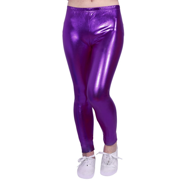 Girls in top shiny leggings