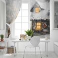 thumbnail image 4 of Hokiten Farmhouse Christmas Blackout Curtains | Light Blocking Print Window Curtains, Xmas Santa Snowflake Thermal Insulated Window Drapes for Living Room Kitchen Cafe (2 Panels, 104"W x 84"L), 4 of 7