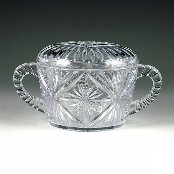 Maryland Plastics Crystal Cut 8 oz. Coffee Sugar Bowl with Lid