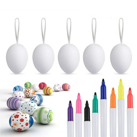 

MRULIC Office Craft Stationery Easter 50pcs Plastic Easter Eggs DIY Easter Eggs Plastic Eggs 8pcs Color Pens household tools + Multicolor