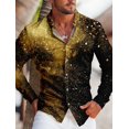 thumbnail image 1 of Camisa de hombre con estampados gráficos degradados, cuello vuelto, manga larga, estampado urbano, botones, ropa, ropa de diseñador, 1 of 6
