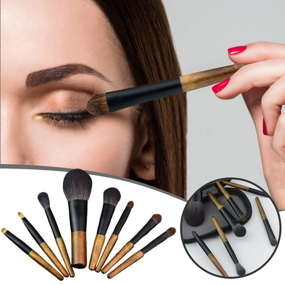 8 Pack Portable Mini Makeup Brushes Set with Travel Bag for -Ups and Application Cosmetic Brushes