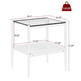 thumbnail image 3 of Tcbosik 2-Tier Tempered Glass End Tables Set of 2, Modern Side Table with Open Shelf, Accent Table with Metal Legs for Living Room, Bedroom, Space Saving, Gray & White, 3 of 8