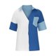 thumbnail image 5 of ICHUANYI Clearance Fashion Women Causal Button Patchwork Blouse Short Sleeve T-Shirt Summer Tops(Blue, L) ICHUANYI WER2023080812184, 5 of 8