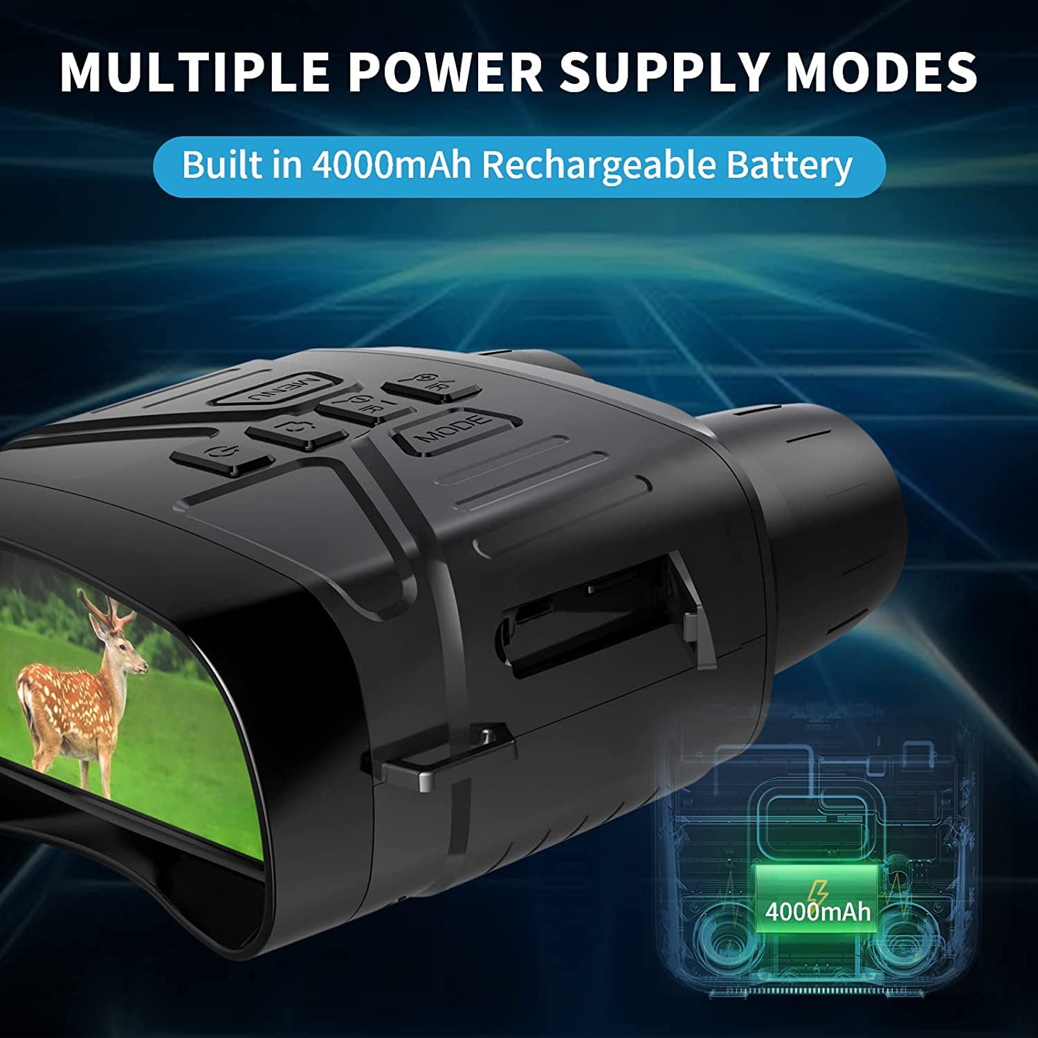 Night Vision Goggles - 4K Night Vision Binoculars for Adults, 3'' HD Screen Binoculars with Camera can Save Photo and Video with 32GB TF Card, Security Goggles Black