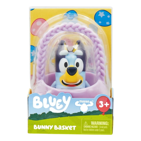 Bluey Bunny Basket Mini Figure, 2..5 inch Figure with Basket, Ages 3 , Styles Vary