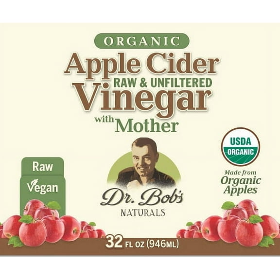 Dr. Bob's Organic Apple Cider Vinegar - Raw & Unfiltered with Mother