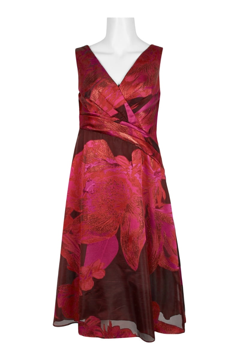 adrianna papell sleeveless jacquard gown