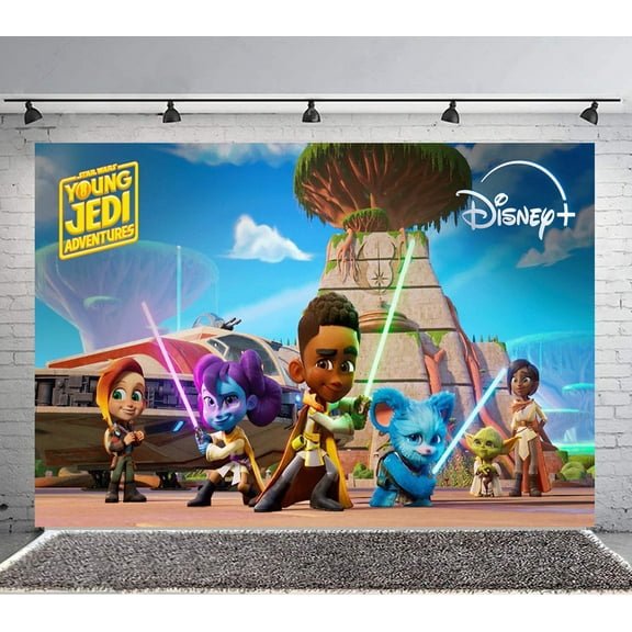 Young Jedi Adventures Backdrop Banner Party Supplies Poster Movie Theme Background for Photography Birthday Decorations