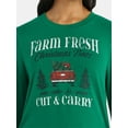 thumbnail image 4 of Women's Christmas Cut & Carry Crewneck Hacci Top from Holiday Time, Sizes S-XXXL, 4 of 5