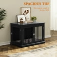 thumbnail image 7 of Furniture Style Dog Crate with Cushion, Dog Kennel Medium, Pet Crates, Dog Cage for Small and Medium Dogs, Decorative Dog Kennel with Flip-top Plate, Chew-Proof Metal Bars, Black, 7 of 7