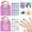 Green White, variant on 6-12 Years Press on Nails for Girls,3D French Fake Nails Kit with Jelly Adhesives & Builder Glue, 24pcs Reusable Glitter Full Cover Stick on Nails for Tweens