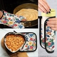 thumbnail image 5 of Yayeee Oven Mitts and Pot Holder Set of 4 Heat Resistant Kitchen Gloves Baking Hot Pad, Red Japanese Floral Pattern, 5 of 5
