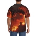 thumbnail image 3 of Wukai Fiery Dragons Castle Attack Men's Casual Short-Sleeve Button Down Shirt,Cuban Shirts for Men,Mens Short Sleeve Dress Shirts-Medium, 3 of 5