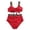 C617/Red, variant on XIYON Womens Bikini Sets Bathing Suit Tank Swimsuit Mid Waist Deep V Neck Wide Straps Mesh Back Hook Retro Swimsuits Beachwear