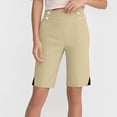 thumbnail image 5 of Yourumao Golf Shorts with Pocket for Women Stretchy Knee Length High Waist Shorts Solid Shorts Activewear Workout Pants, 5 of 10