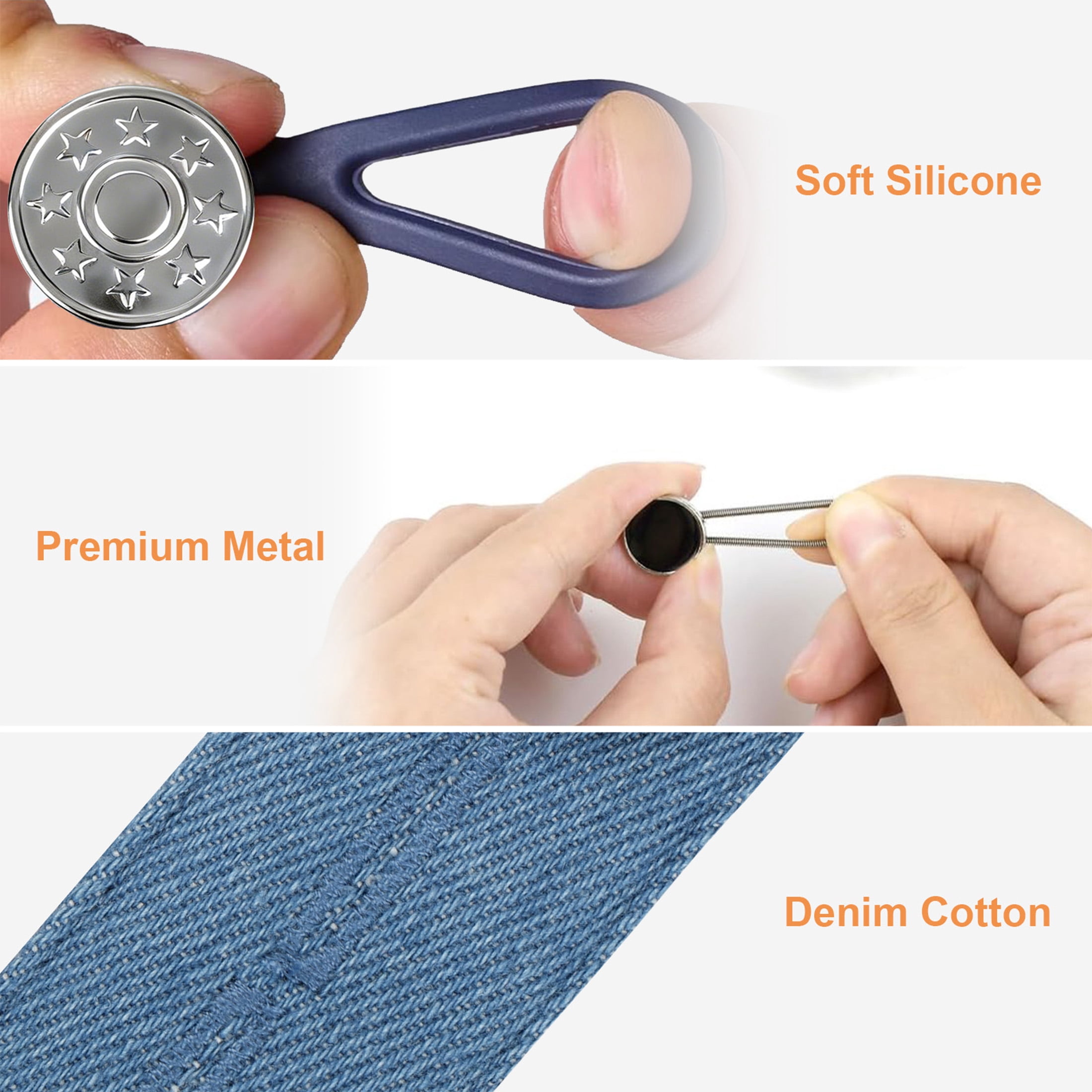 41pcs Waistband Extenders, EEEkit Blue Button Fabric Waist Extenders for Men Women Pregnancy Jeans Skirt Collar Dress
