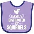 thumbnail image 3 of Inktastic Easily Distracted by Squirrels Boys or Girls Baby Bib, 3 of 4
