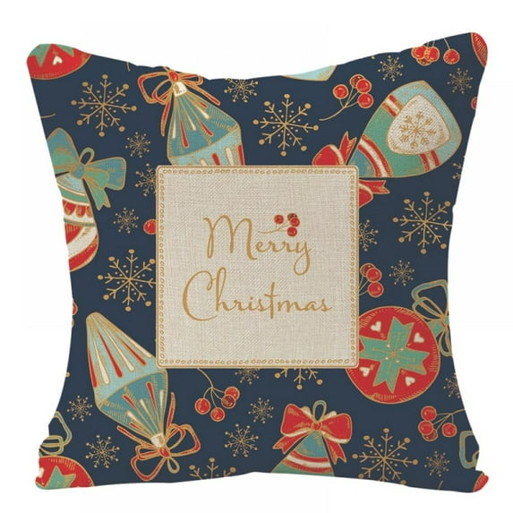 Outdoor Farmhouse Black and Red Buffalo Plaid Pillow Covers, Holiday Rustic Linen Pillow Case - for Sofa Couch Christmas Decorations